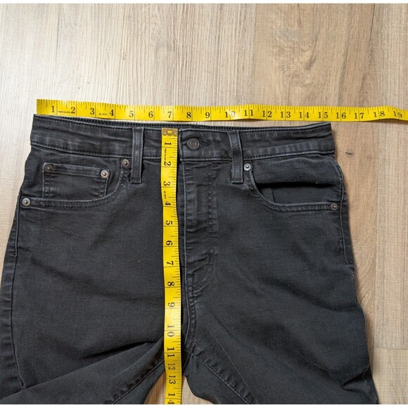 Levi's 726 Flare Size 31 Black Jeans High Rise Stretch Shaping Rock Boho Retro - Picture 10 of 11